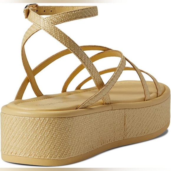 HP🎉 NWB Stuart Weitzman "Summerlift" Rafia Platform Sandals in Wheat - Picture 2 of 5